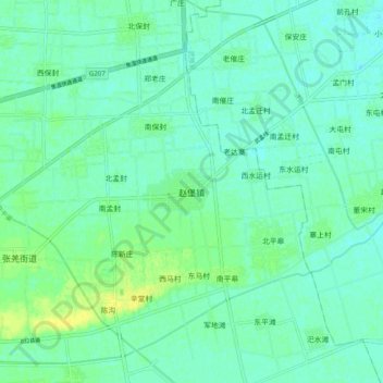 Topografische Karte 赵堡镇, Höhe, Relief
