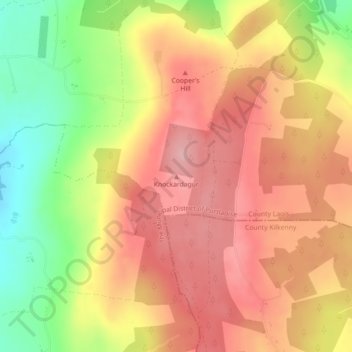 Topografische Karte Knockardagur, Höhe, Relief