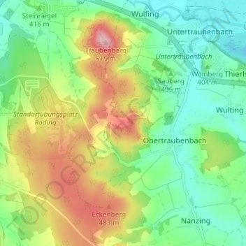 Topografische Karte Heidersberg, Höhe, Relief