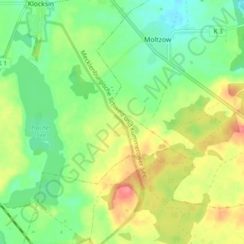 Topografische Karte Neu Sapshagen, Höhe, Relief