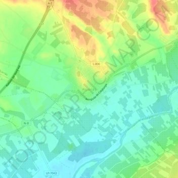 Topografische Karte Alcarràs, Höhe, Relief