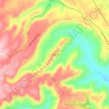 Topografische Karte Sermugnano, Höhe, Relief