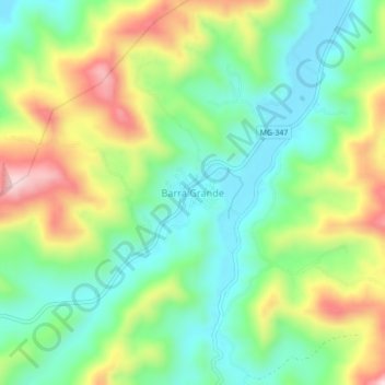 Topografische Karte Barra Grande, Höhe, Relief