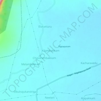 Topografische Karte Kilambakkam, Höhe, Relief