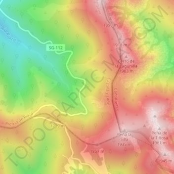 Topografische Karte Hayedo de la Pedrosa, Höhe, Relief