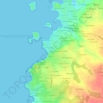 Topografische Karte Le Gratz, Höhe, Relief