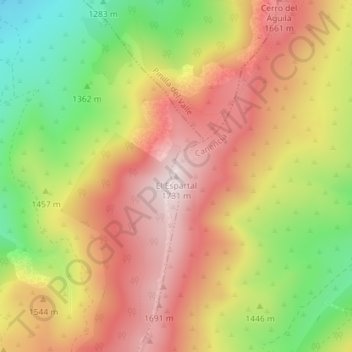 Topografische Karte El Espartal, Höhe, Relief