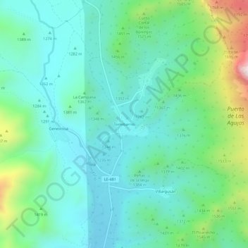 Topografische Karte Torrebarrio, Höhe, Relief