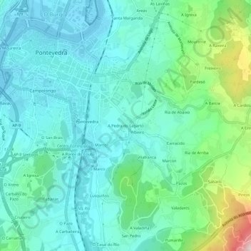 Topografische Karte A Pedra do Lagarto, Höhe, Relief
