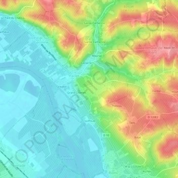 Topografische Karte La Grabasse, Höhe, Relief