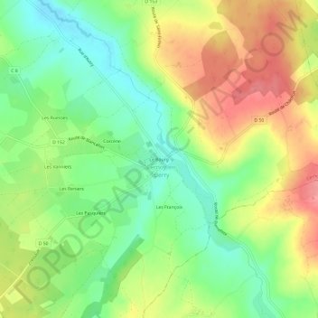 Topografische Karte Le Bourg, Höhe, Relief