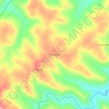 Topografische Karte Alto Alegre, Höhe, Relief