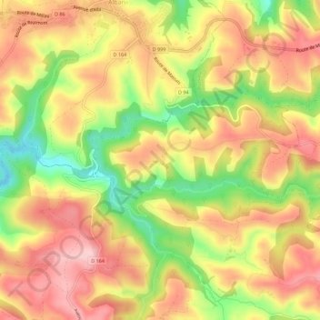 Topografische Karte Margou, Höhe, Relief