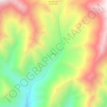Topografische Karte Uley, Höhe, Relief