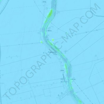 Topografische Karte Polesinello, Höhe, Relief