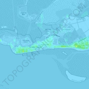 Topografische Karte Città Giardino, Höhe, Relief
