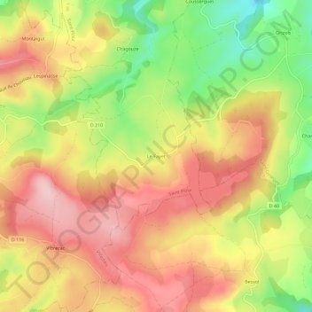 Topografische Karte Le Fayet, Höhe, Relief