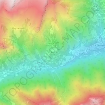 Topografische Karte Ussolo, Höhe, Relief