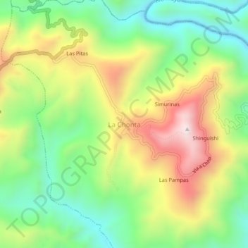 Topografische Karte La Chonta, Höhe, Relief