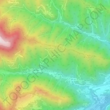 Topografische Karte Nova, Höhe, Relief