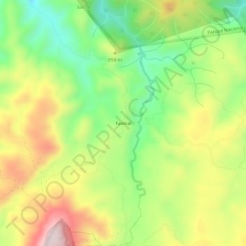 Topografische Karte Faxinal, Höhe, Relief