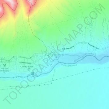 Topografische Karte Blanco Encalada, Höhe, Relief
