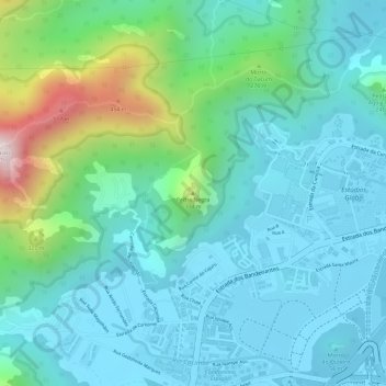 Topografische Karte Pedra Negra, Höhe, Relief