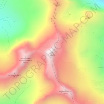 Topografische Karte Råna, Höhe, Relief