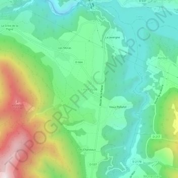 Topografische Karte Les Payas, Höhe, Relief
