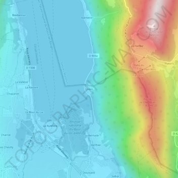 Topografische Karte Glière, Höhe, Relief