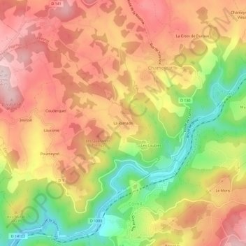 Topografische Karte La Ramade, Höhe, Relief