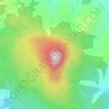 Topografische Karte Morro do Baú, Höhe, Relief