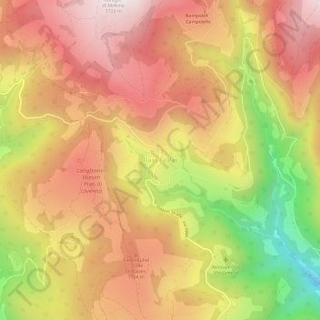 Topografische Karte Valas, Höhe, Relief