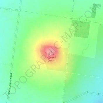 Topografische Karte Mount Cottrell, Höhe, Relief