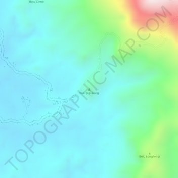 Topografische Karte Bulu Japukang, Höhe, Relief