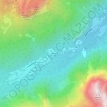 Topografische Karte Tornede, Höhe, Relief