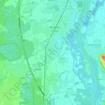 Topografische Karte Kirchdorf am Inn, Höhe, Relief