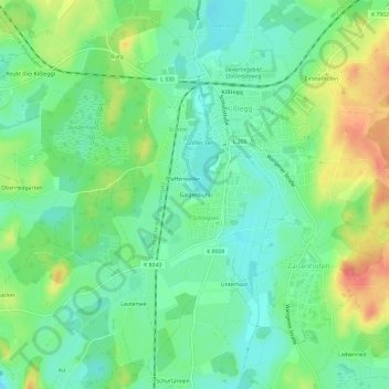 Topografische Karte Galgenbühl, Höhe, Relief