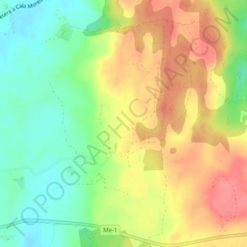 Topografische Karte es Figueral, Höhe, Relief