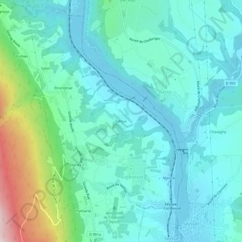 Topografische Karte Eilloux, Höhe, Relief