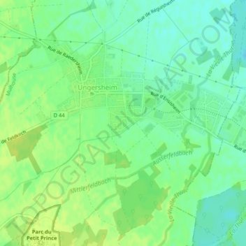 Topografische Karte Querweg, Höhe, Relief