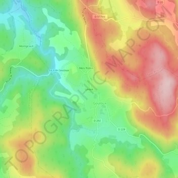 Topografische Karte Lavaux, Höhe, Relief