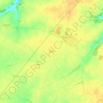 Topografische Karte Verrine, Höhe, Relief