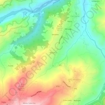 Topografische Karte Razzolo, Höhe, Relief