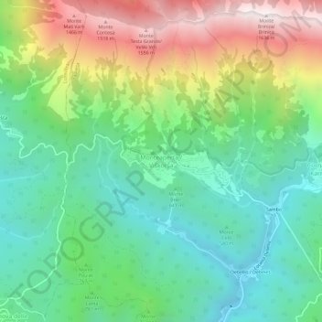 Topografische Karte Monteaperta, Höhe, Relief