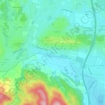 Topografische Karte Dürnhausen, Höhe, Relief