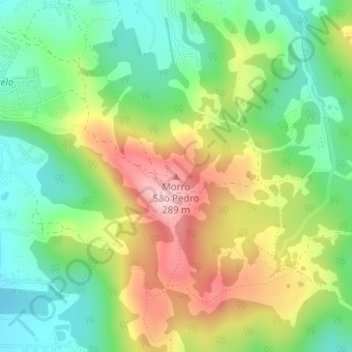 Topografische Karte Morro São Pedro, Höhe, Relief