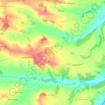 Topografische Karte Hameau de Lagarde, Höhe, Relief