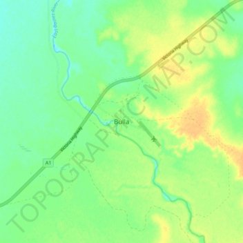 Topografische Karte Bulla, Höhe, Relief