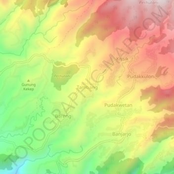Topografische Karte Tambang, Höhe, Relief